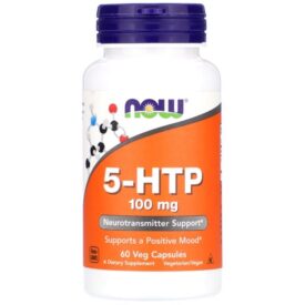 NOW Supplements 5-HTP 100mg 60 Veggie Capsules