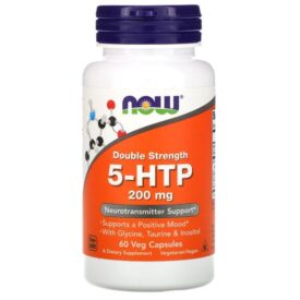 NOW Supplements 5-HTP Double Strength 200 mg (60 Veg Capsules)