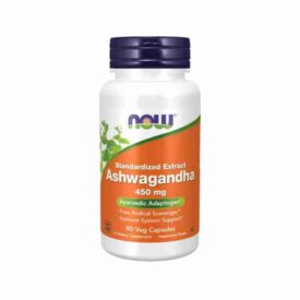 NOW Supplements Ashwagandha 450 mg (90 Veggie Capsules)
