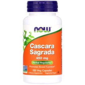 NOW Supplements Cascara Sagrada 450 mg (100 Veg Capsules)
