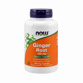 NOW Supplements Ginger Root 550mg, 100 Veggie Capsules