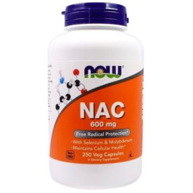 NOW Supplements NAC 600 mcg (100 Veggie Capsules)